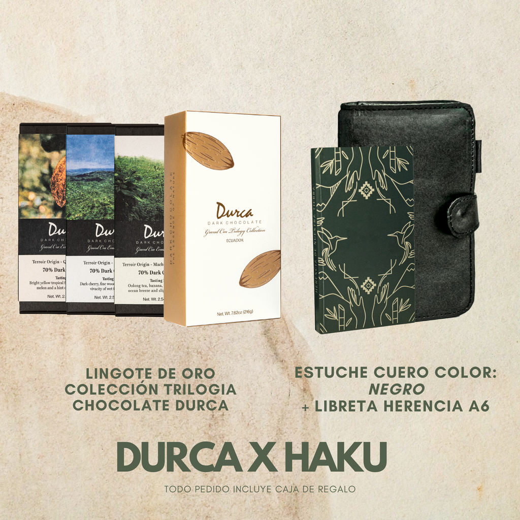 Libreta Herencia + Funda Libreta Haku Cuero + Trilogy Collection Durca